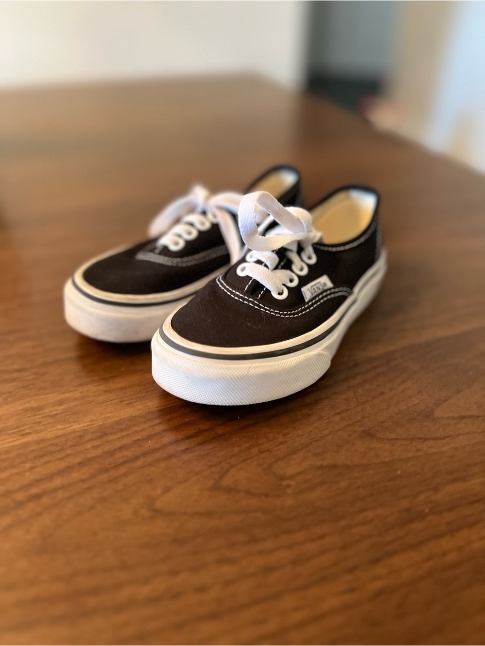 Vans Kids Black Canvas Low-Top Sneakers with White Accents
